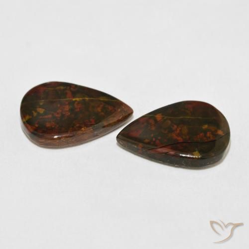 8,28 ct natürliche mehrfarbiger Jaspis-Edelsteine, Birnenform, Lichtundurchlässig