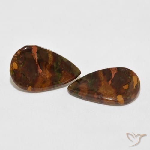 10.82 ct natürliche Mehrfarbig Jaspis-Edelsteine, Birnenform, Lichtundurchlässig