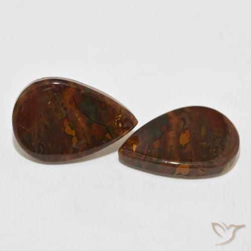 20.11 ct natürliche Mehrfarbig Jaspis-Edelsteine, Birnenform, Lichtundurchlässig
