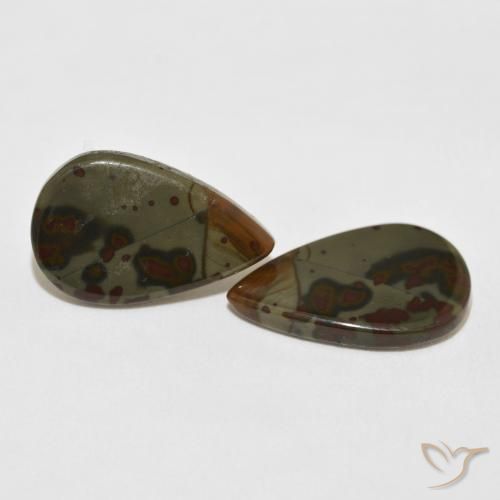 12.88 ct natürliche Mehrfarbig Jaspis-Edelsteine, Birnenform, Lichtundurchlässig