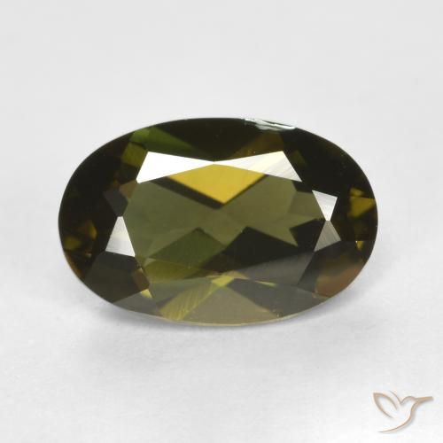 1.24ct Natürlicher grünlich-braun Kornerupin, Oval, VVS-VS