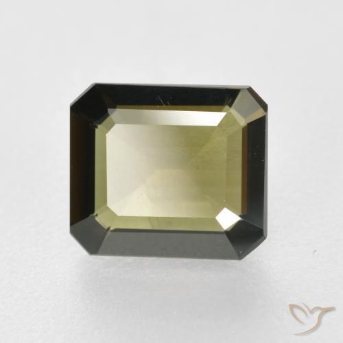 1.14ct Natürlicher grünlich-braun Kornerupin, Smaragdschliff, VS-SI
