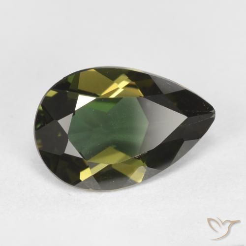 1.13ct Natürlicher grünlich-braun Kornerupin, Birnenform, VVS