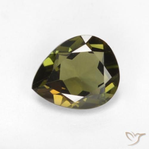 0.71ct Natürlicher dunkelgrün Kornerupin, Birnenform, VVS