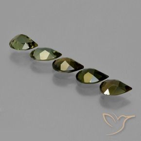 2.34 ct natürliche dunkelgrün Kornerupin-Edelsteine, Birnenform, VVS-VS