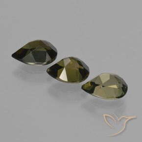 2.63 ct natürliche grünlich-braun Kornerupin-Edelsteine, Birnenform, VVS-VS