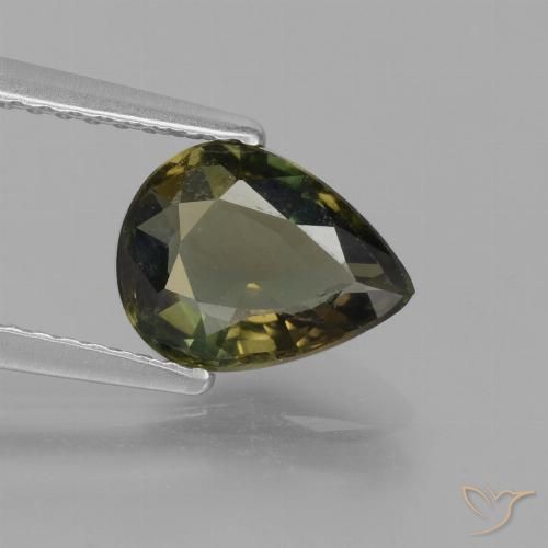 1.41ct Natürlicher bräunlich-grün Kornerupin, Birnenform, VS