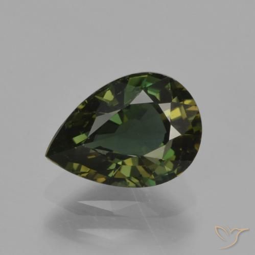 1.16ct Natürlicher bräunlich-grün Kornerupin, Birnenform, VVS-VS