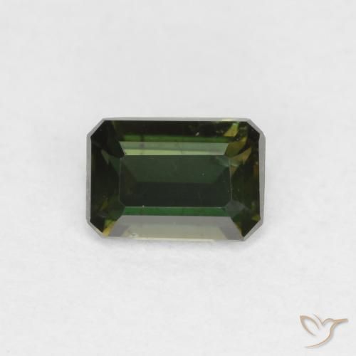 0.45ct Natürlicher dunkelgrün Kornerupin, Smaragdschliff, VS