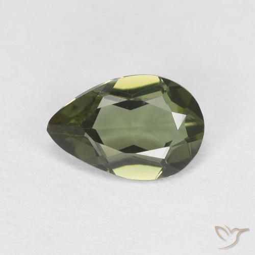0.34ct Natürlicher tiefgrün Kornerupin, Birnenform, VVS