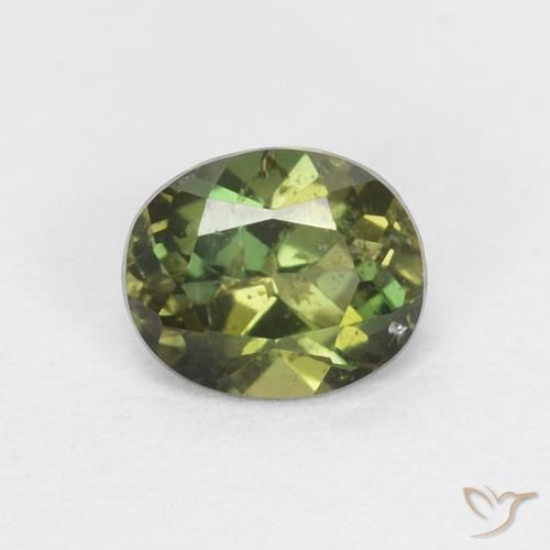 0.43ct Natürlicher gelblich-grün Kornerupin, Oval, VS-SI