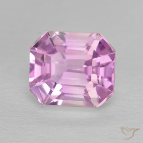 4.18ct Natürlicher helllila- Kunzit, Smaragdschliff, VVS