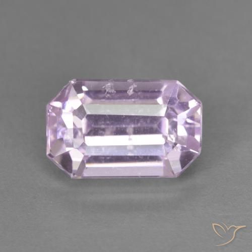 3.37ct Natürlicher Helles Royal Lila Pink Kunzit, Smaragdschliff, VS