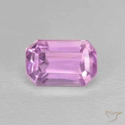 2.34ct Natürlicher Helles Royal Lila Pink Kunzit, Smaragdschliff, VVS-VS