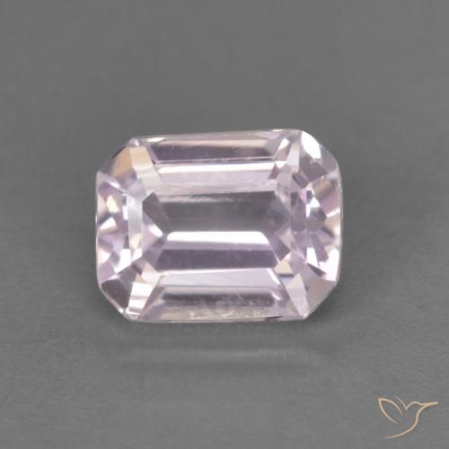 1.06ct Natürlicher Sehr helles Rosa-Lila Kunzit, Smaragdschliff, VS