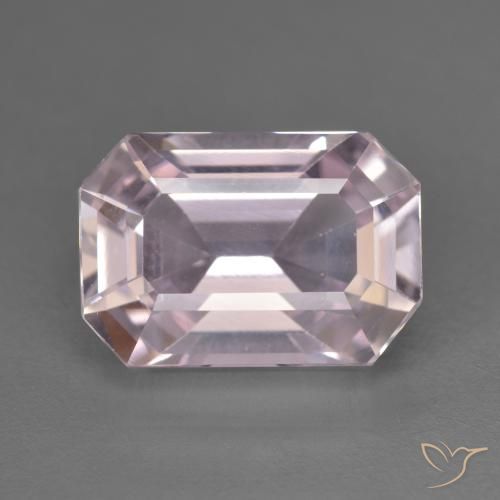 7.90ct Natürlicher Sehr helles Rosa-Lila Kunzit, Smaragdschliff, VVS