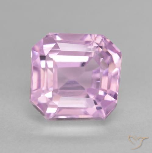 4.11ct Natürlicher Mittelrosa Kunzit, Smaragdschliff, VVS