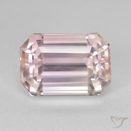 9.22ct Natürlicher Medium Light-Pink Kunzit, Smaragdschliff, VVS-VS