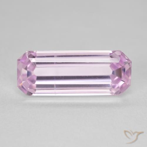 7.05ct Natürlicher Leuchtend rosa Kunzit, Smaragdschliff, VVS