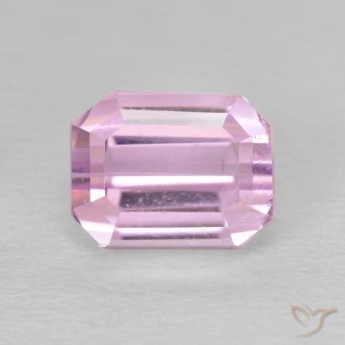 3.02ct Natürlicher Sehr helles Rosa Kunzit, Smaragdschliff, VVS-VS