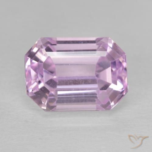 6.77ct Natürlicher Helles Royal Lila Pink Kunzit, Smaragdschliff, VVS-VS