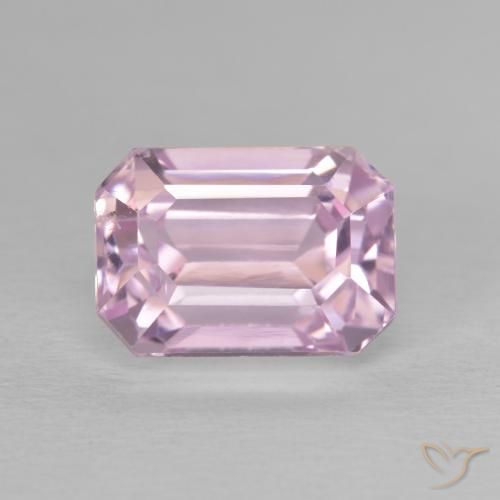 4.73ct Natürlicher Sehr helles Kaugummirosa Kunzit, Smaragdschliff, VVS-VS