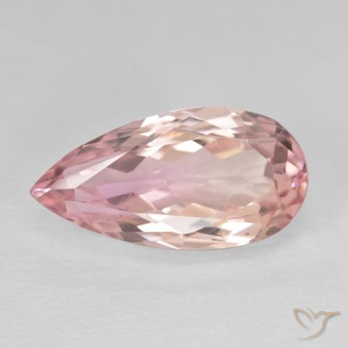 11.50ct Natürlicher orange-rosa Kunzit, Birnenform, VVS-VS