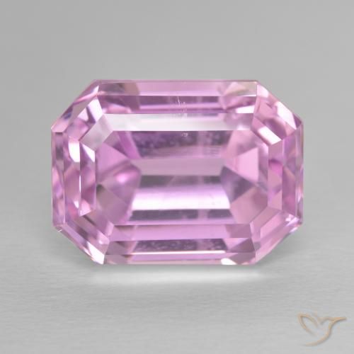 17.67ct Natürlicher Helles Royal Lila Pink Kunzit, Smaragdschliff, VS