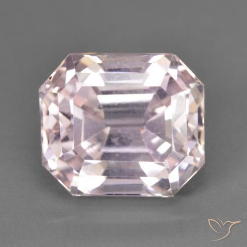 5.69ct Natürlicher Flamingorosa Kunzit, Smaragdschliff, VS