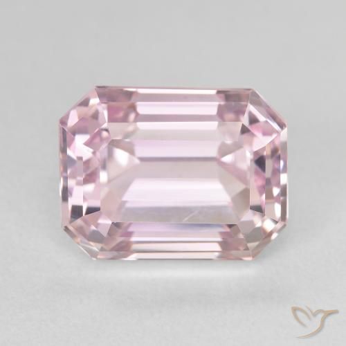 10.00ct Natürlicher hellrose-rosa Kunzit, Smaragdschliff, VVS