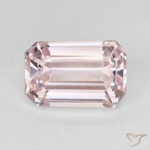 5.94ct Natürlicher hellrosa Kunzit, Smaragdschliff, VVS