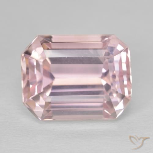 13.23ct Natürlicher hellrosa Kunzit, Smaragdschliff, VS