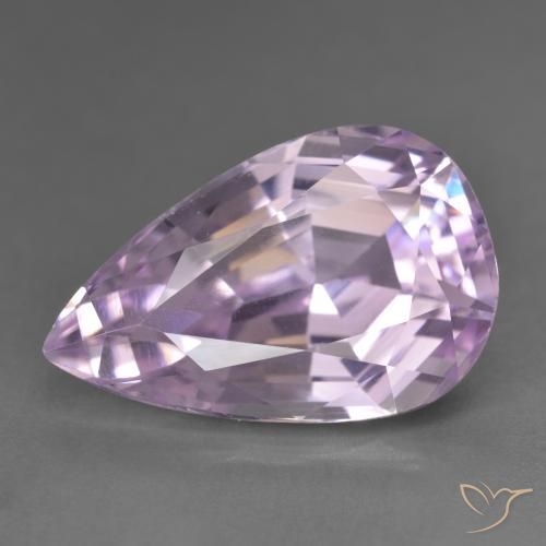 16.56ct Natürlicher Lila-rosa Kunzit, Birnenform, VVS-VS