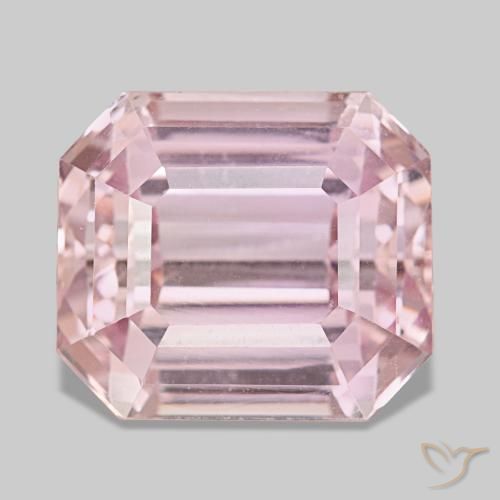 34.25ct Rosafarbener Kunzit, Smaragdschliff, VVS-VS