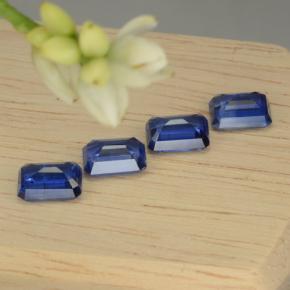 5,13 ct natürliche blauer Disthen-Edelsteine, Smaragdschliff, VS-SI