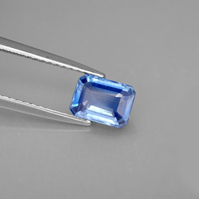 1,28 ctw natürlicher blauer Disthen, Smaragdschliff, VS-SI
