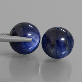 31.57 ct natürliche tiefblau Kyanit-Edelsteine, Kugel / Ball, Lichtundurchlässig