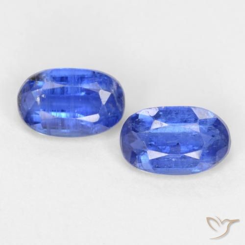 0.79ctw Natürlicher tiefblau Kyanit, Oval, SI-I1
