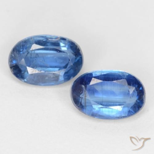 1.46ctw Natürlicher Mittelblau Kyanit, Oval, I1, Photo A