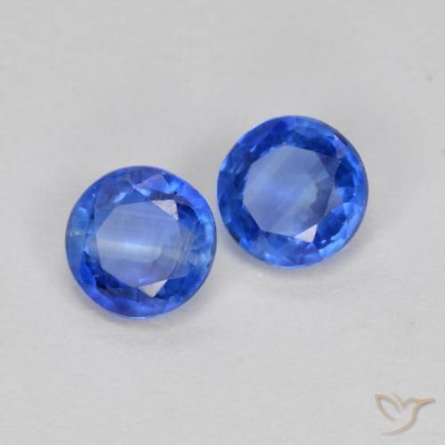 0.71 ct natürliche Tiefes Azurblau Kyanit-Edelsteine, Rund Schliff, SI