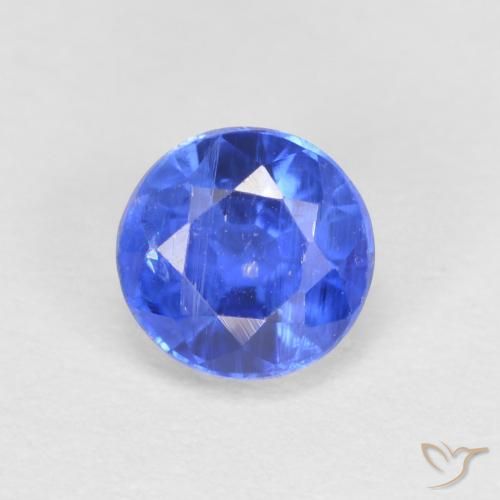 0.79ct Natürlicher Tiefes Azurblau Kyanit, Runden, SI