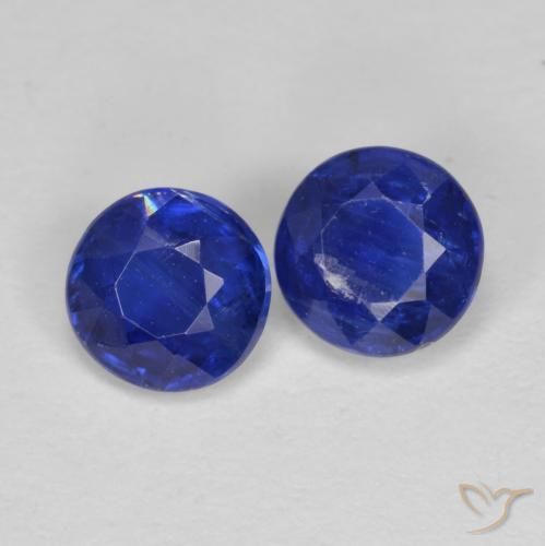 1.35 ct natürliche dunkelblau Kyanit-Edelsteine, Runden, VS-SI
