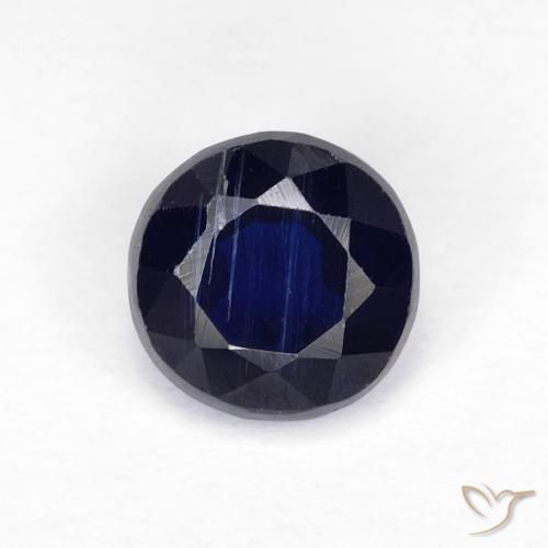 1.31ct Natürlicher Navy blau Kyanit, Runden, VS-SI