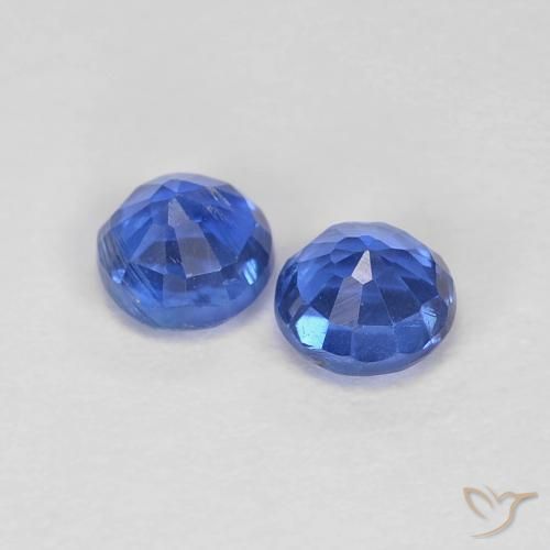 0.61 ct natürliche Tiefes Azurblau Kyanit-Edelsteine, Runden, VS