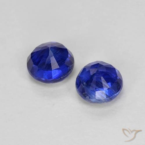 0.66 ct natürliche Intensives Marineblau Kyanit-Edelsteine, Runden, VS