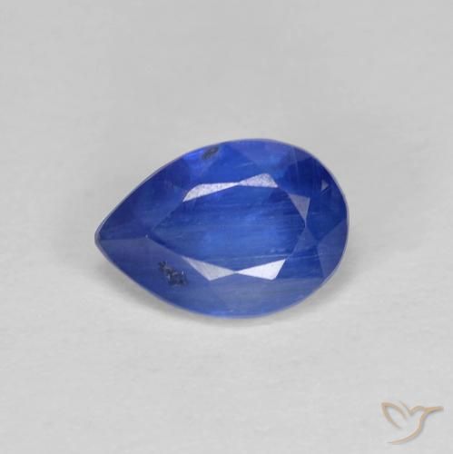 1.37ct Natürlicher Navy blau Kyanit, Birnenform, SI, Photo A