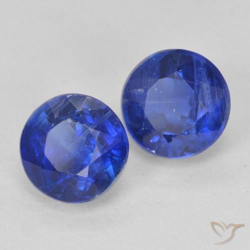 1.63 ct natürliche dunkelblau Kyanit-Edelsteine, Runden, VS-SI