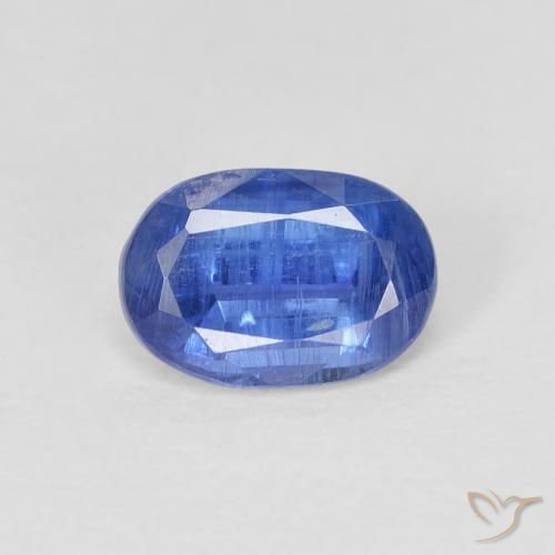 1.00ct Natürlicher Mittleres Dunkelblau Kyanit, Oval, SI, Photo A