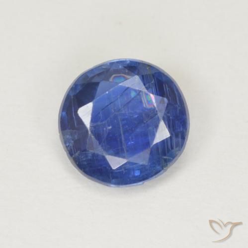 0.88ct Natürlicher tiefblau Kyanit, Runden, SI, Photo A