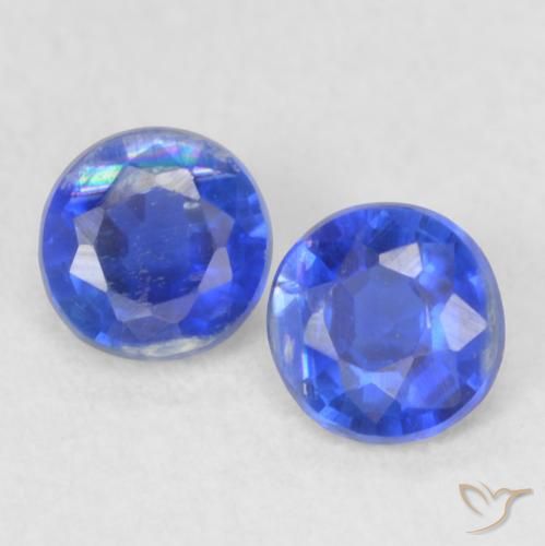 0.48ctw Natürlicher Navy blau Kyanit, Runden, VS-SI